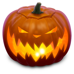 A pumpkin logo